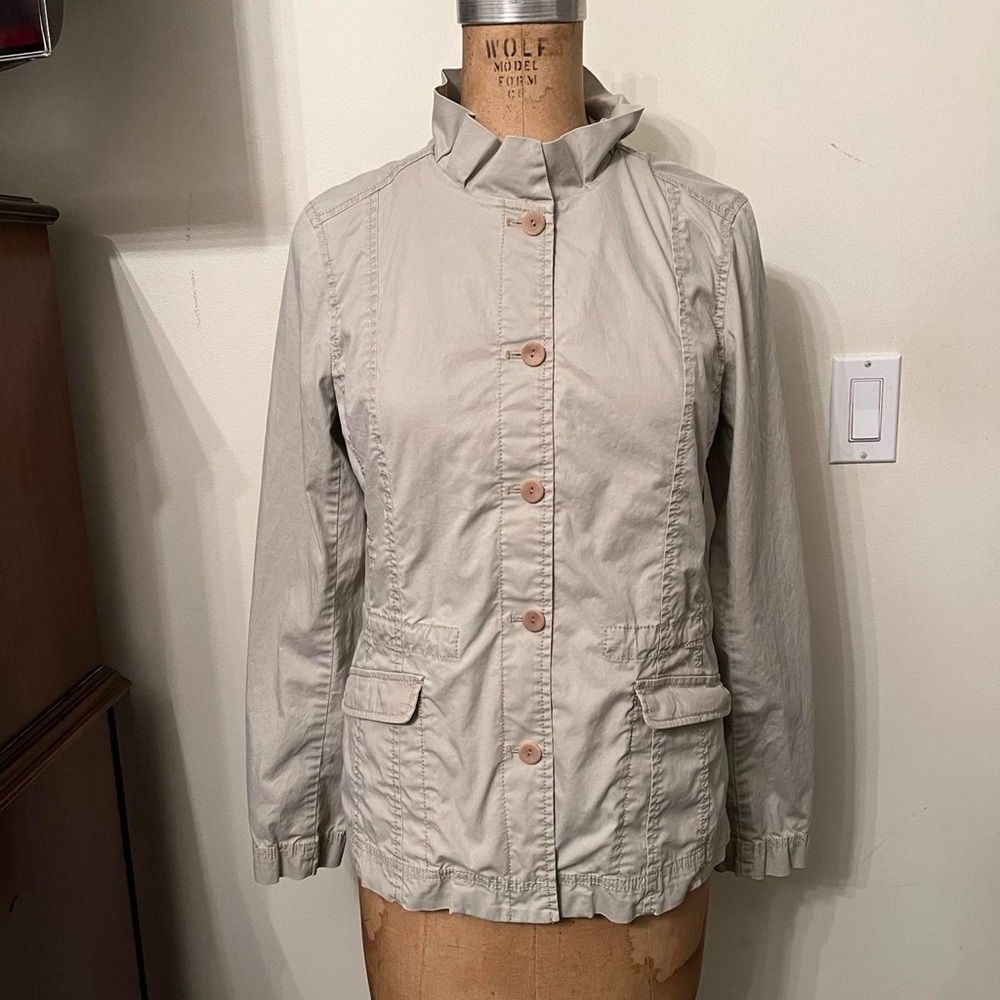Eileen Fisher Cotton Button Up Blazer Jacket